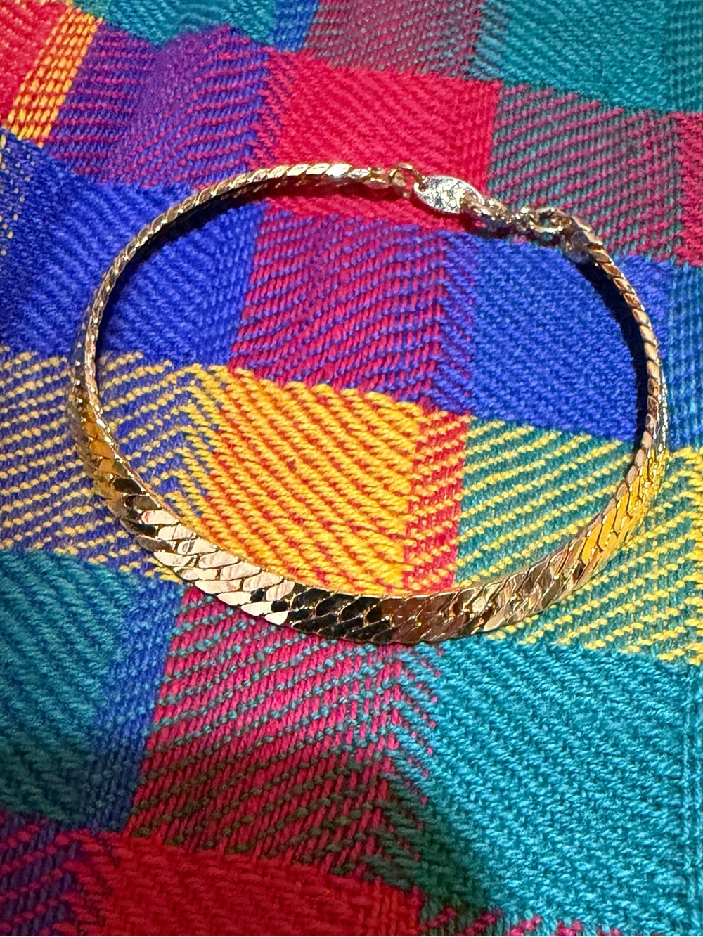 Vintage Trifari Gold Herringbone Bracelet